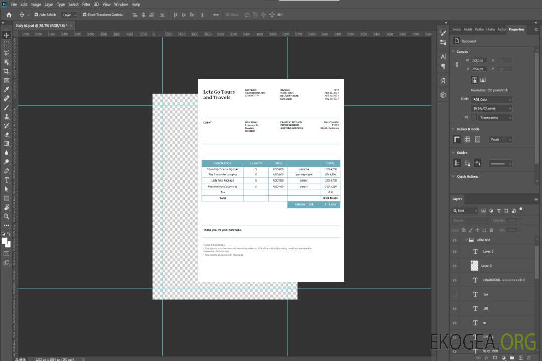 Facture USA Letz Go Tours et Voyages template Facture USA Letz Go Tours et Voyages template